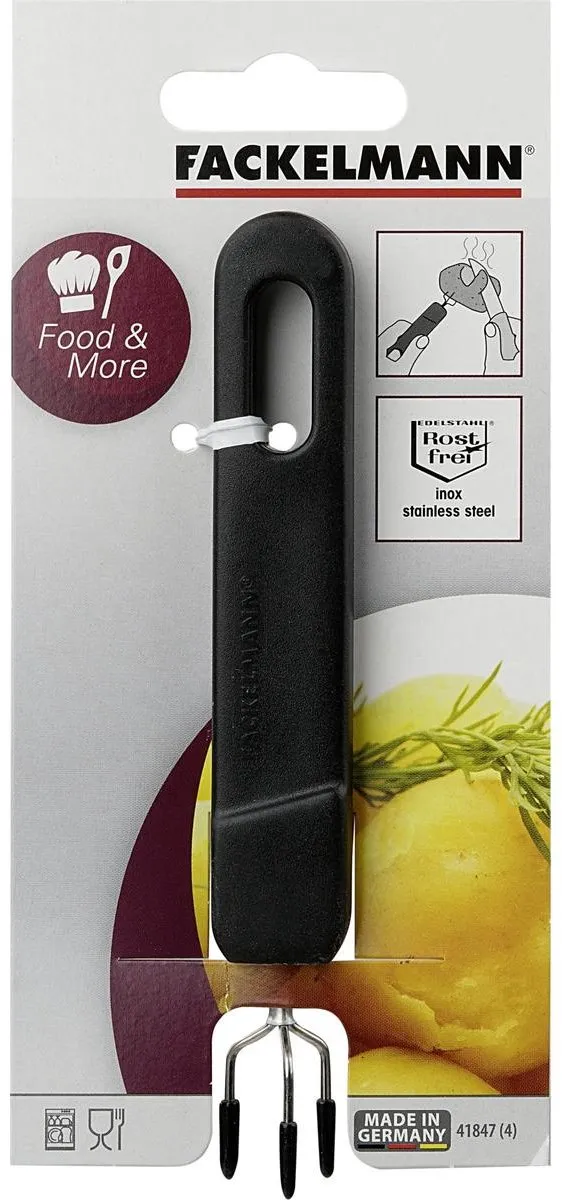 Fackelmann Aardappelvork 41847 - 3 Stuks - Zwart - afbeelding 6 van 6