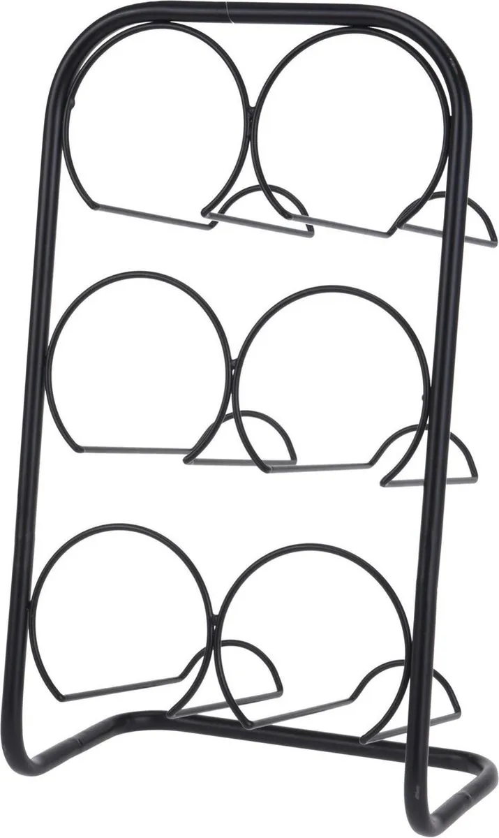 Excellent Houseware Wijnrek Zwart - 6 Flessen