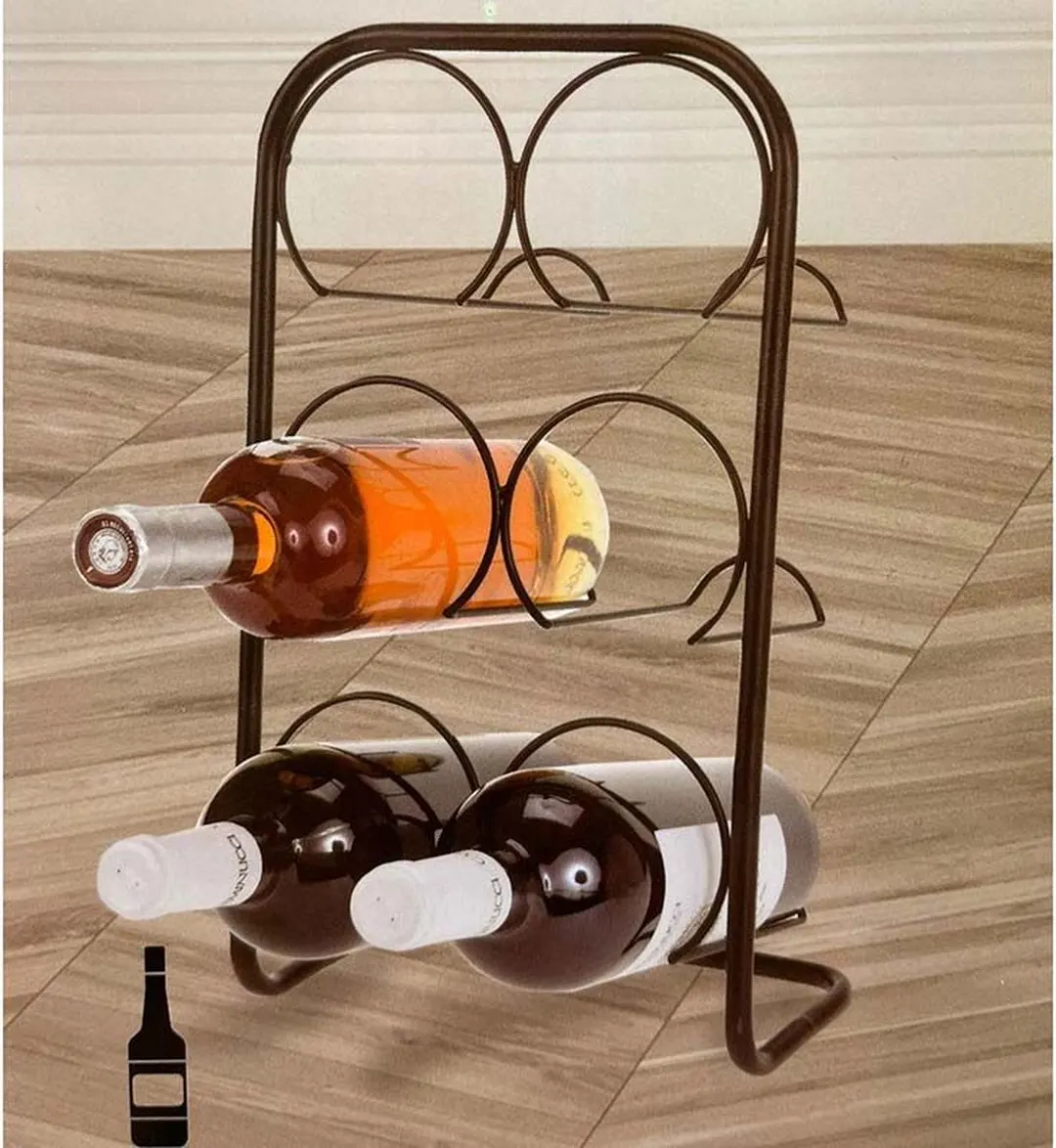 Excellent Houseware Wijnrek Zwart - 6 Flessen