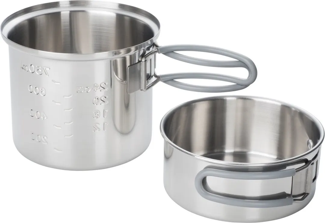 Esbit Kookpot - 1L - Dubbele Kookpot - Inklapbaar Handvat - RVS