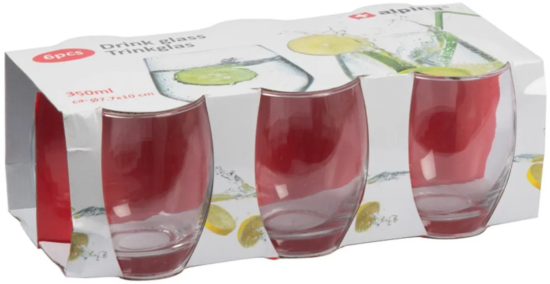 Alpina Drinkglazen 350ml - 18 Stuks Transparant