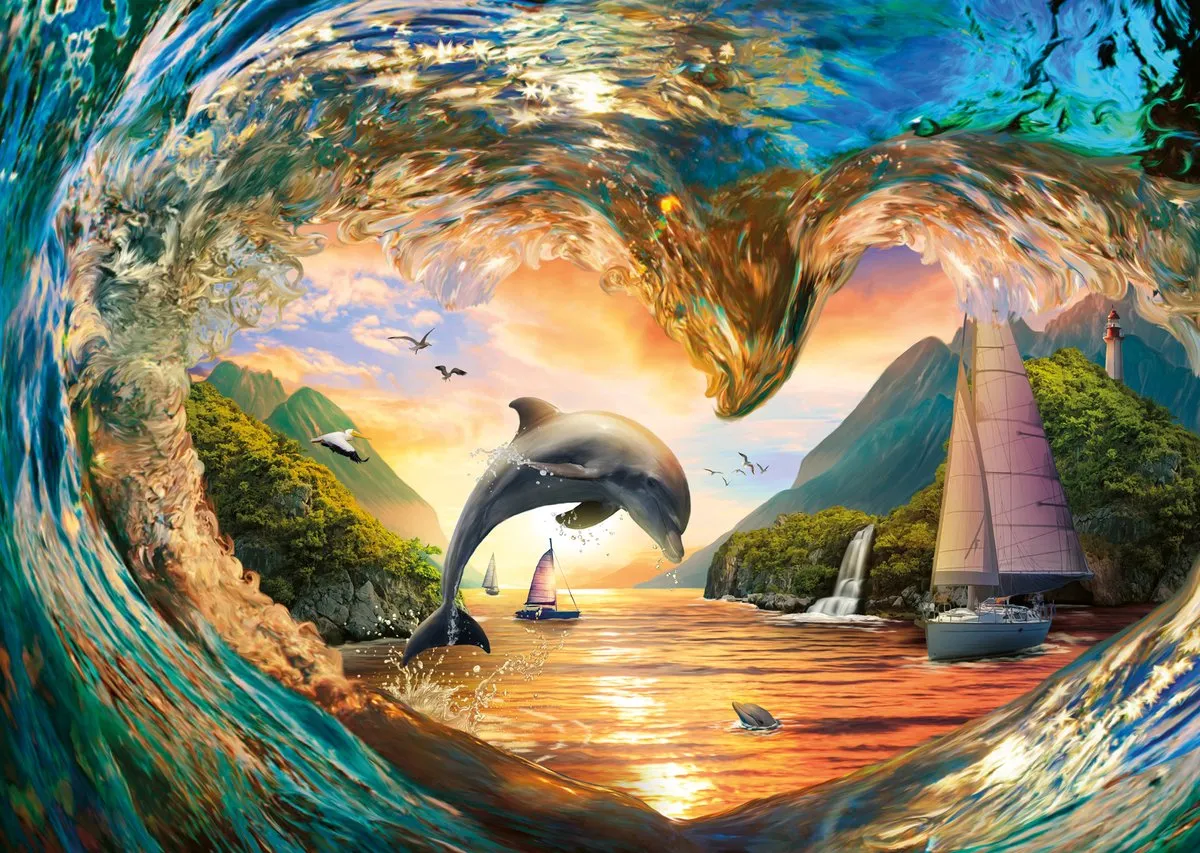 Ravensburger Sprong in de Zonsondergang Legpuzzel 1000 Stuks - Meerkleurig