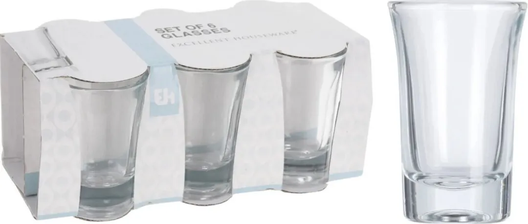 Excellent Houseware Borrelglazen Set 6 Stuks - Transparant