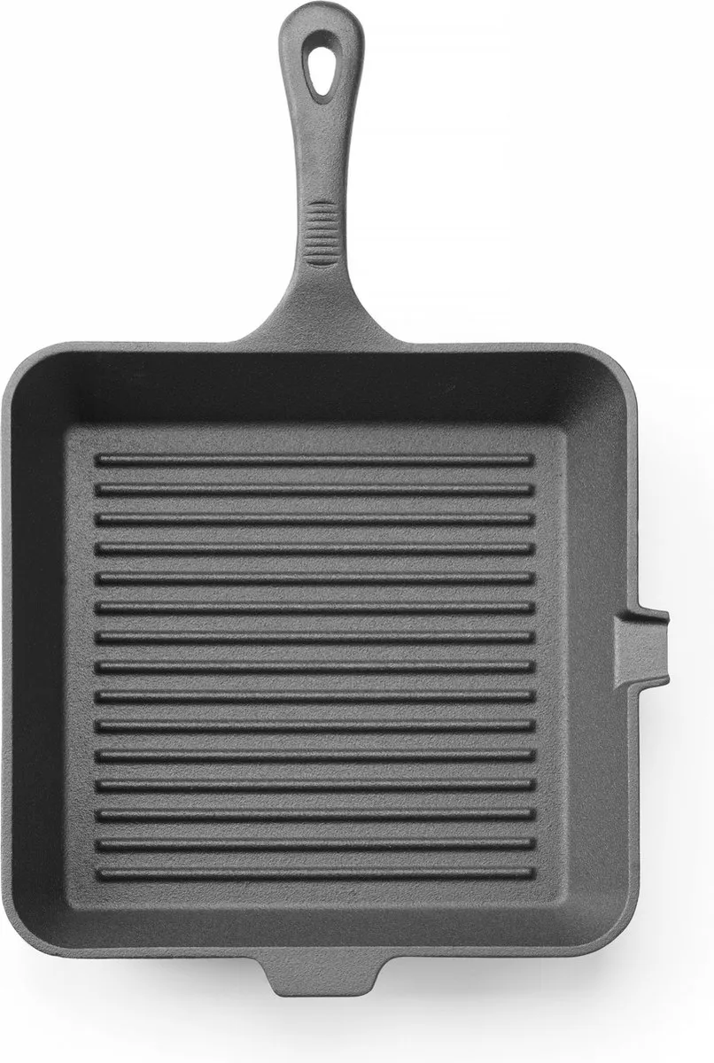 HENDI Gietijzeren Grillpan 265x265mm - Zwart