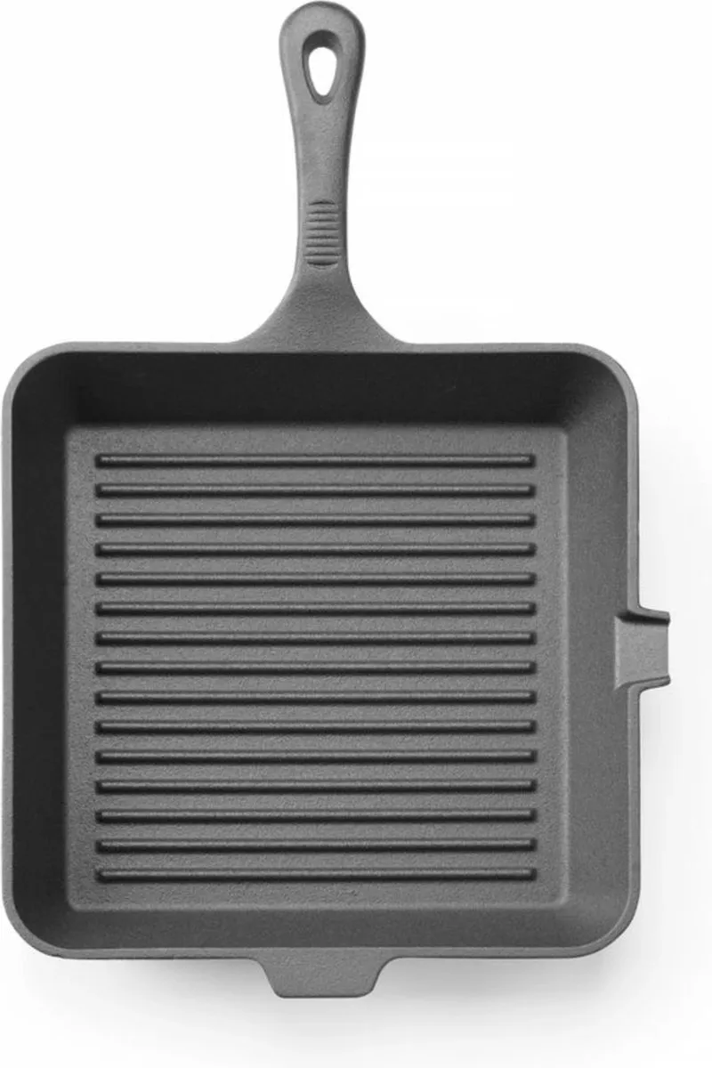 HENDI Gietijzeren Grillpan 265x265mm - Zwart
