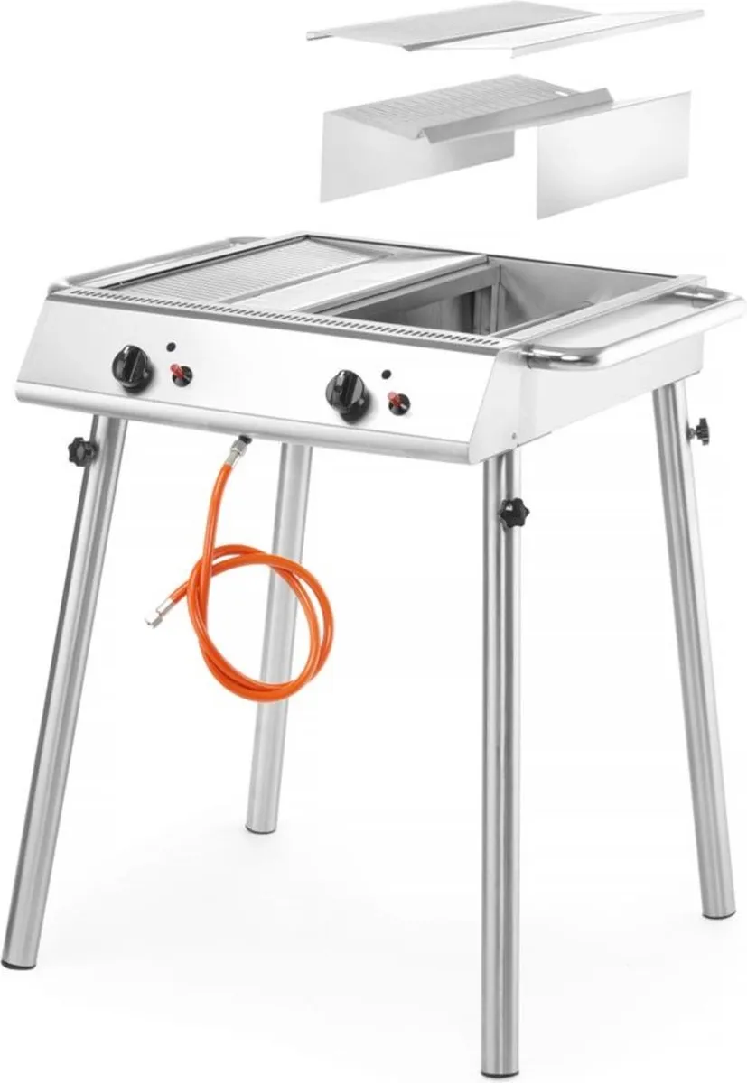 HENDI Xantos Gasgrill 148624 - 9,5kW - 2 Branders - Grijs