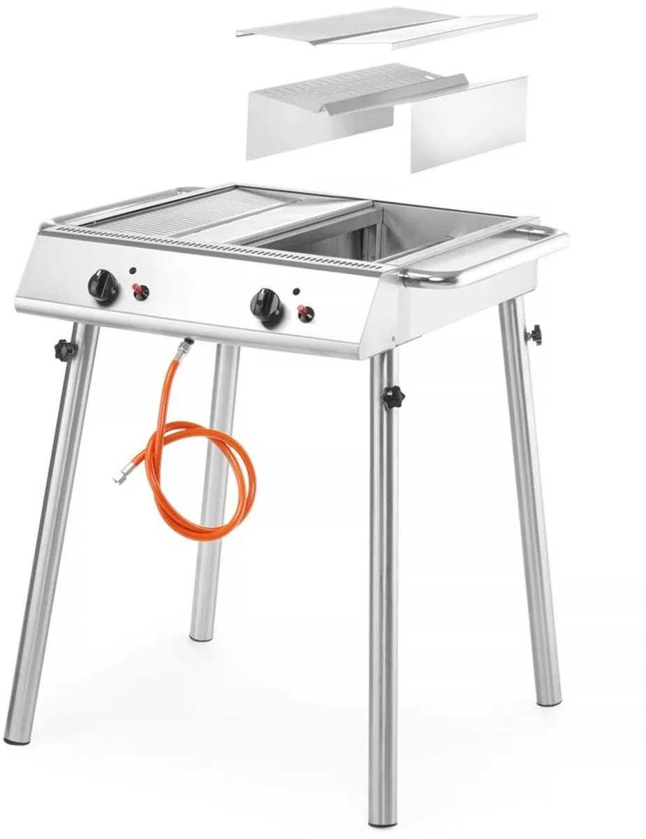 HENDI Xantos Gasgrill 148624 - 9,5kW - 2 Branders - Grijs
