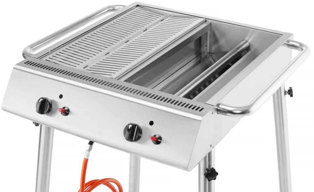 HENDI Xantos Gasgrill 148624 - 9,5kW - 2 Branders - Grijs - afbeelding 6 van 6