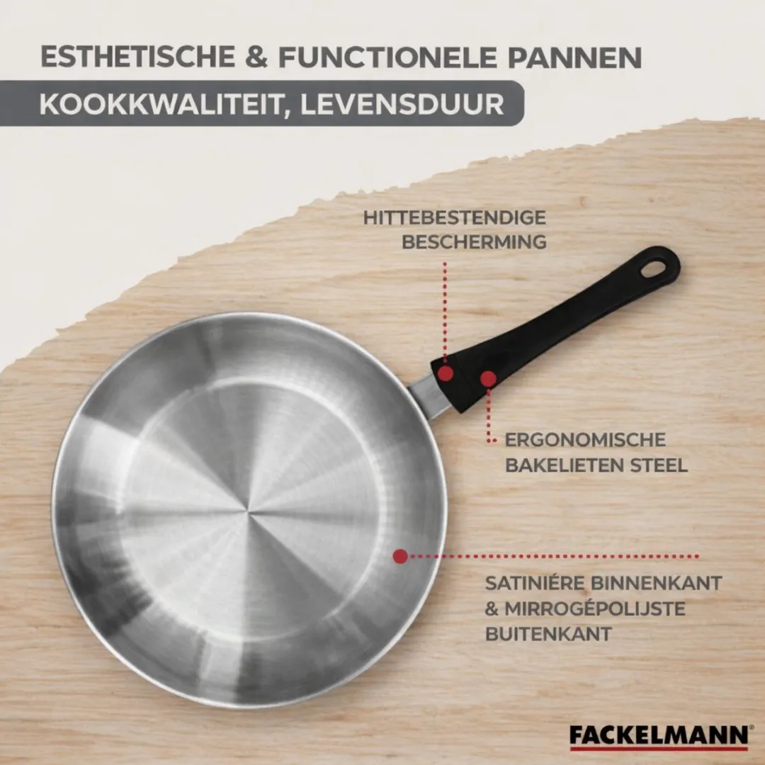 Fackelmann 9357750B88 Kookset - 4 Stuks 12/16/20/24cm - Roestvrij staal