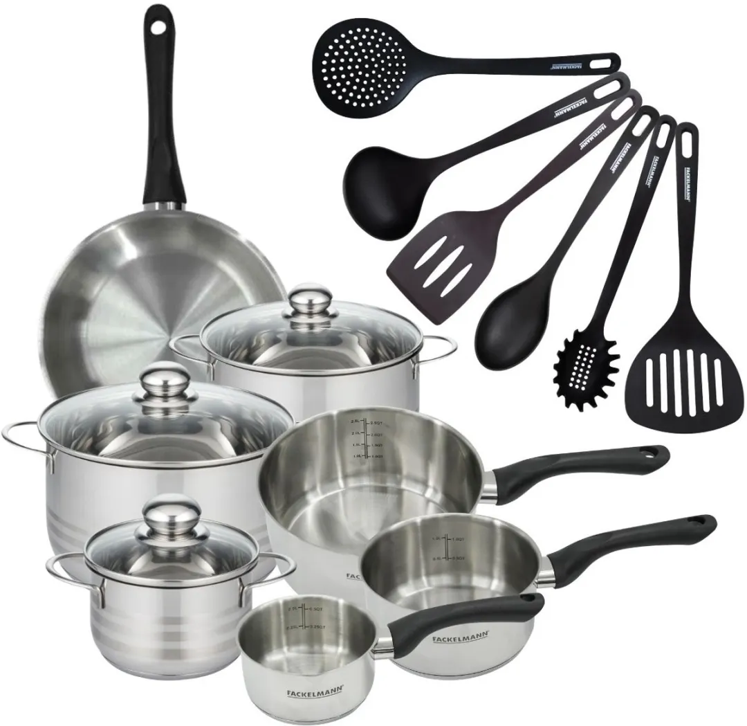 Fackelmann 9357750B88 Kookset - 4 Stuks 12/16/20/24cm - Roestvrij staal