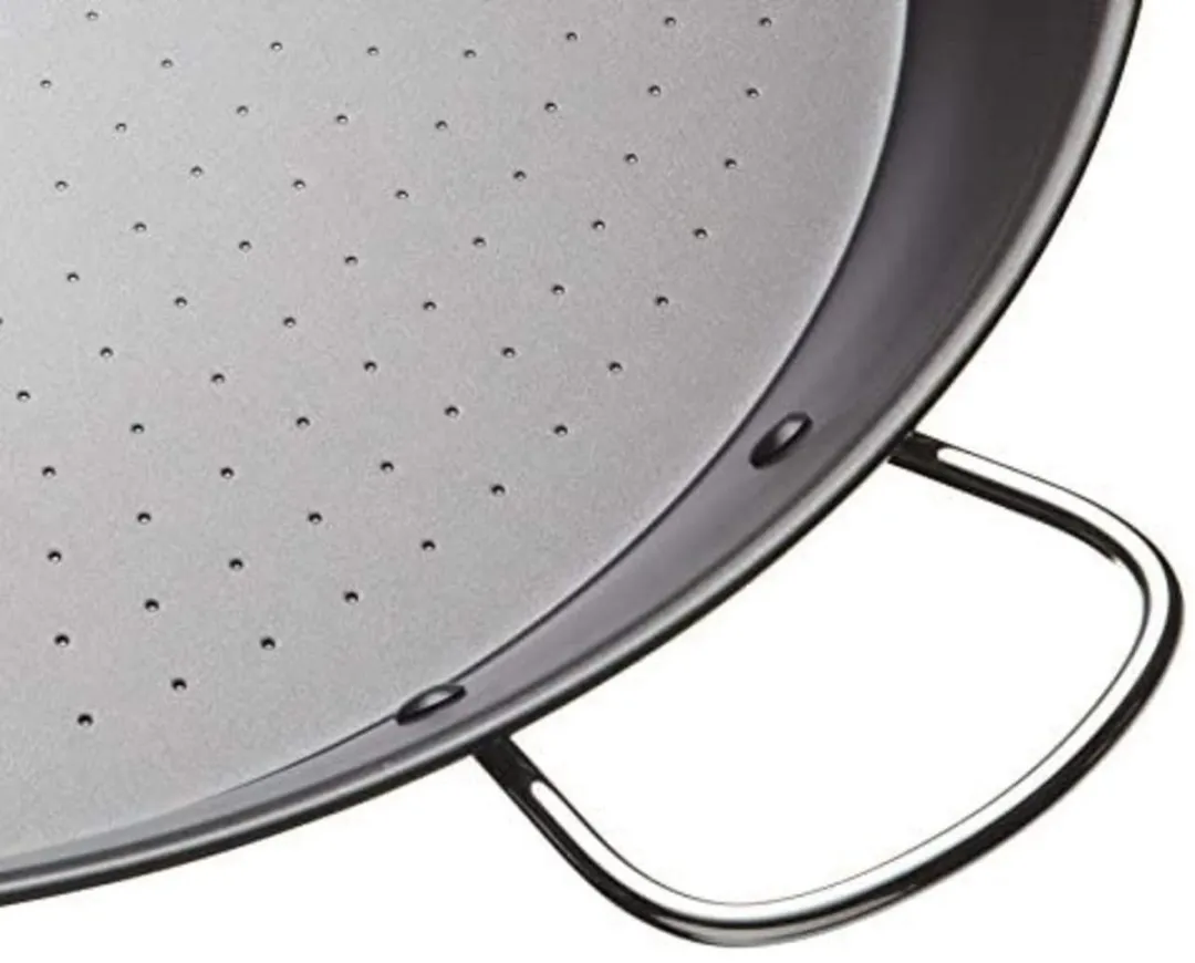 KitchenCraft World of Flavours Paellapan 46cm - Koolstofstaal - Zwart