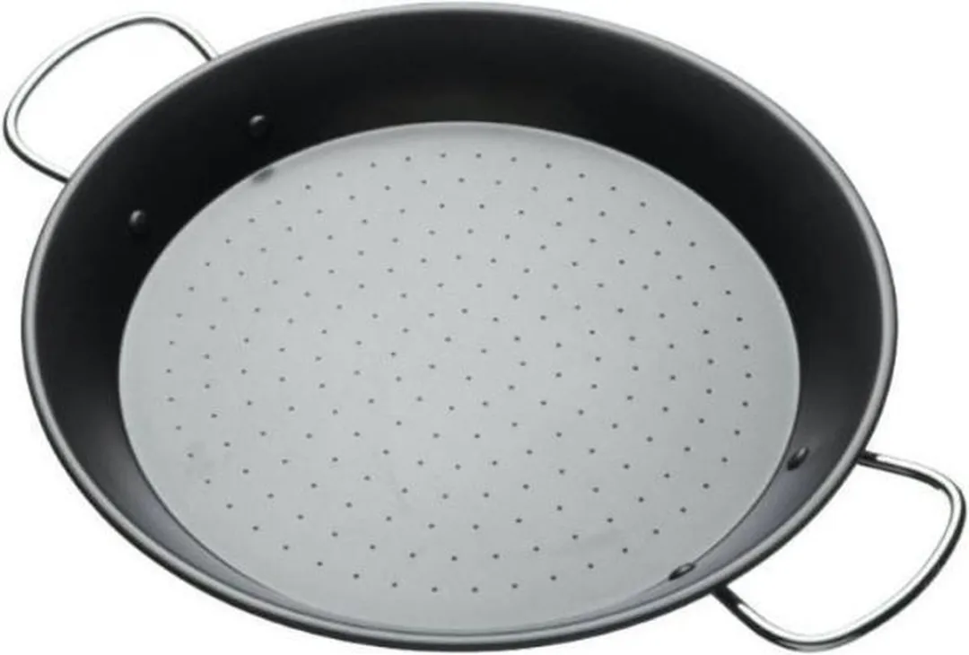 KitchenCraft World of Flavours Paellapan 46cm - Koolstofstaal - Zwart - afbeelding 6 van 6