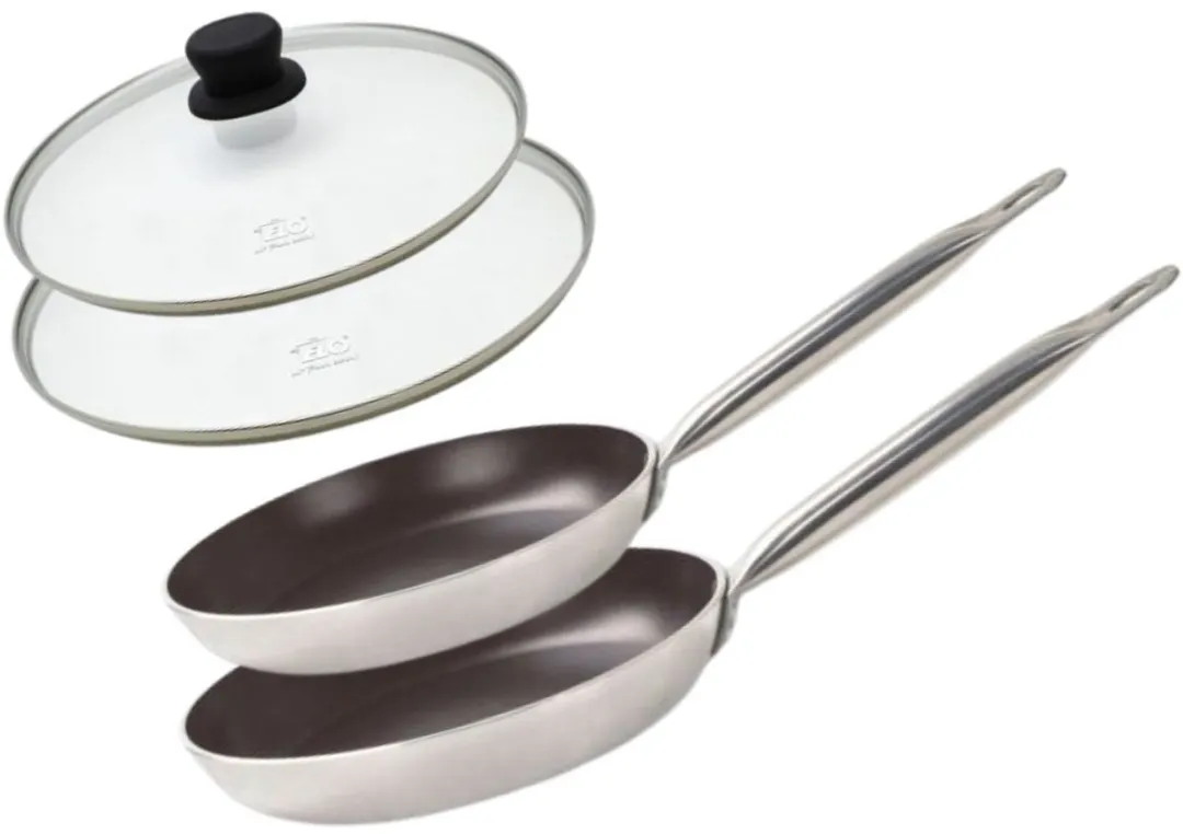 Fackelmann Elo 9803950 Set 2 Aluminium Pannen - 32cm - Glas/Zwart Deksel
