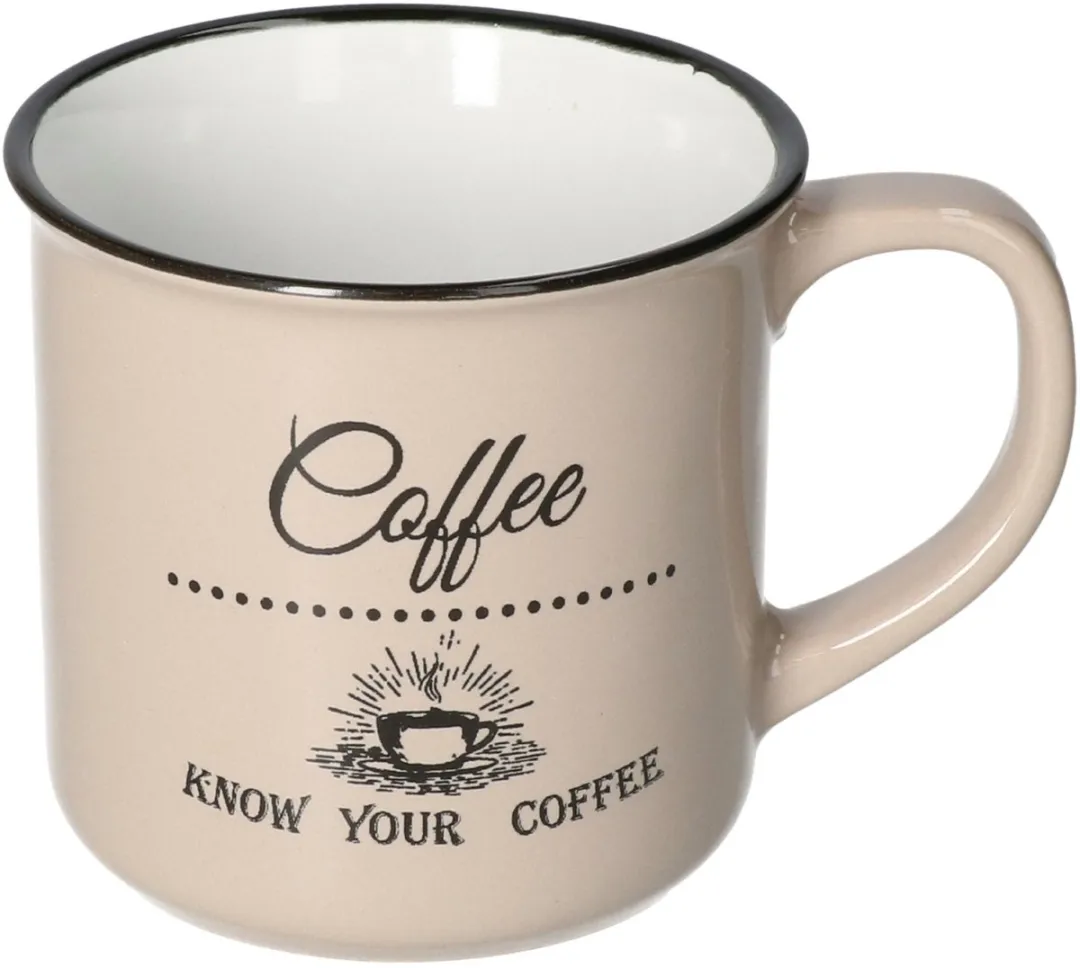 Excellent Houseware Koffiemok Cosy - 3 Stuks - 330ml - Keramiek