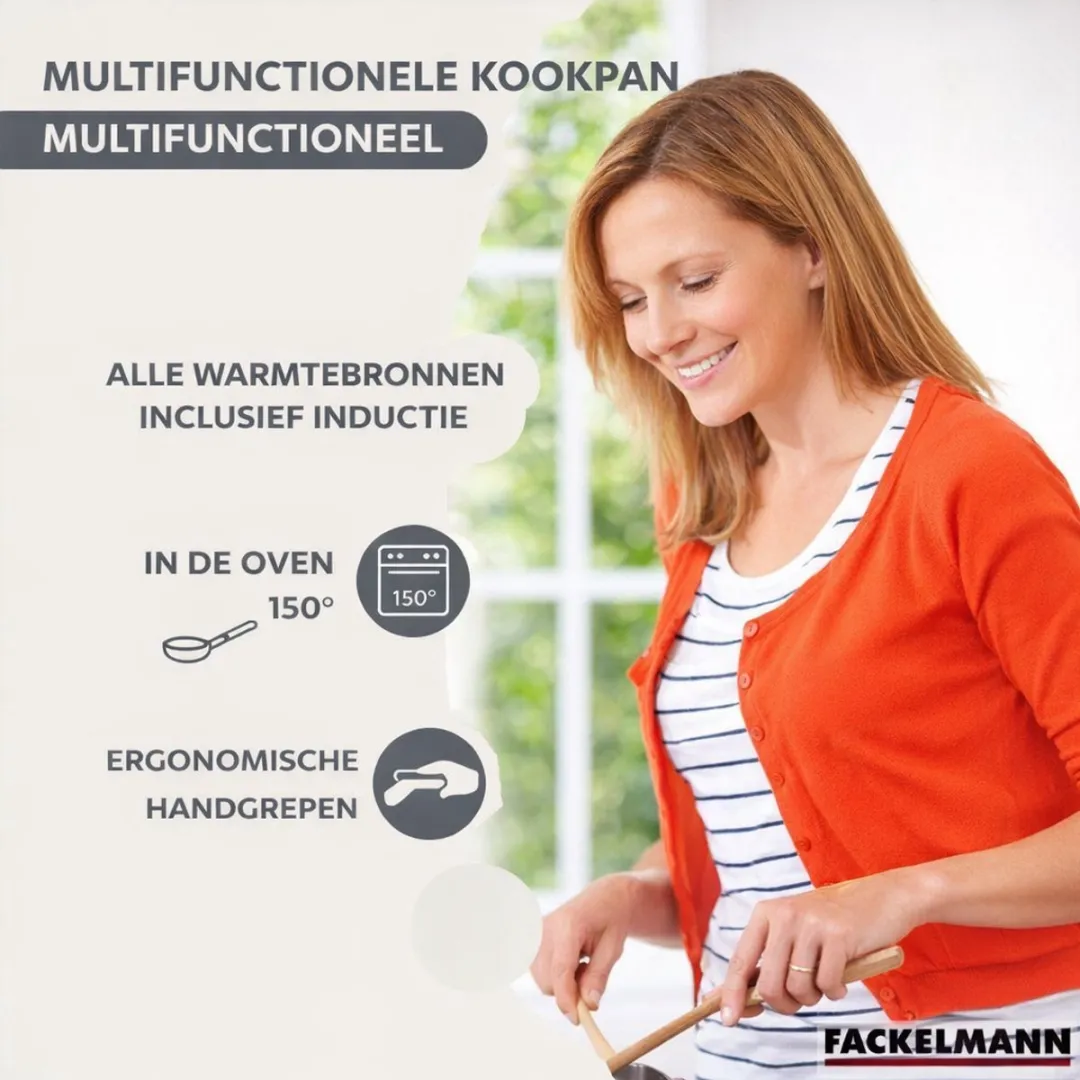 Fackelmann 9205450 Pannen Set - 5-delig - Inox/Noir