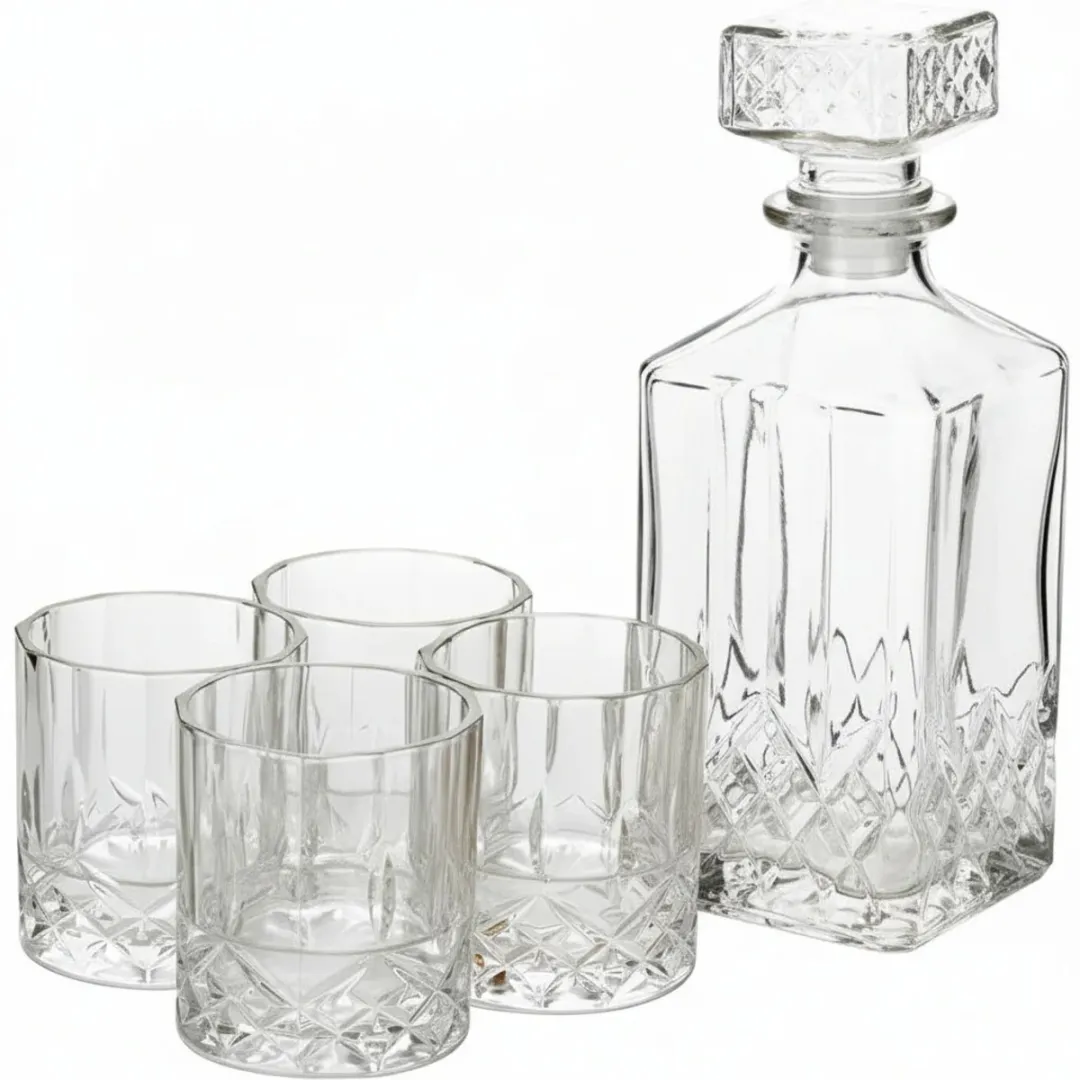 Cookinglife Whiskey Set - Karaf 900ml + 4 Glazen 230ml