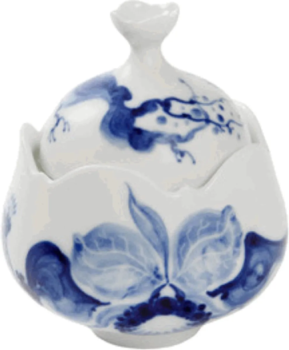 Meissen Suikerpot Blauwe Orchidee