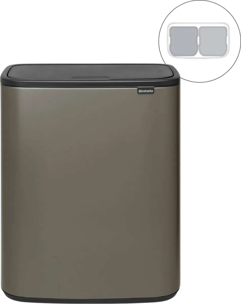 Brabantia Bo Touch Bin Prullenbak 2x30L