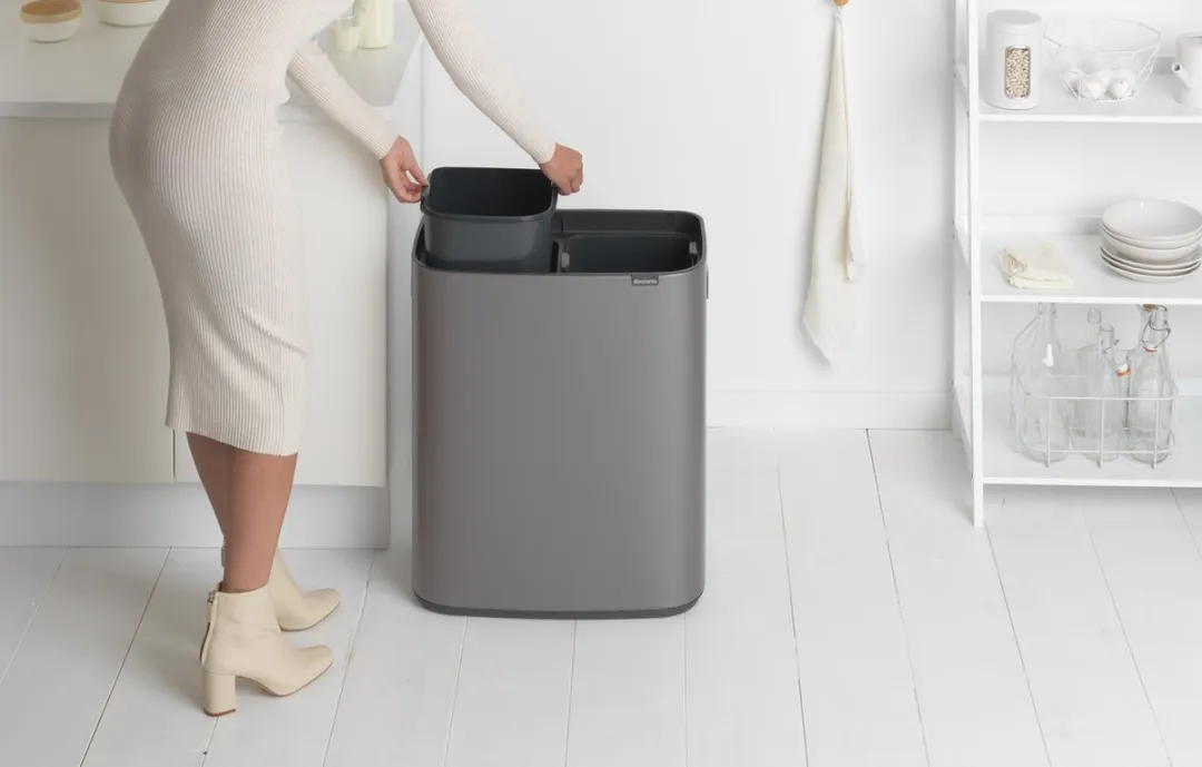 Brabantia Bo Touch Bin Prullenbak 2x30L - Afvalscheiding - Platinum
