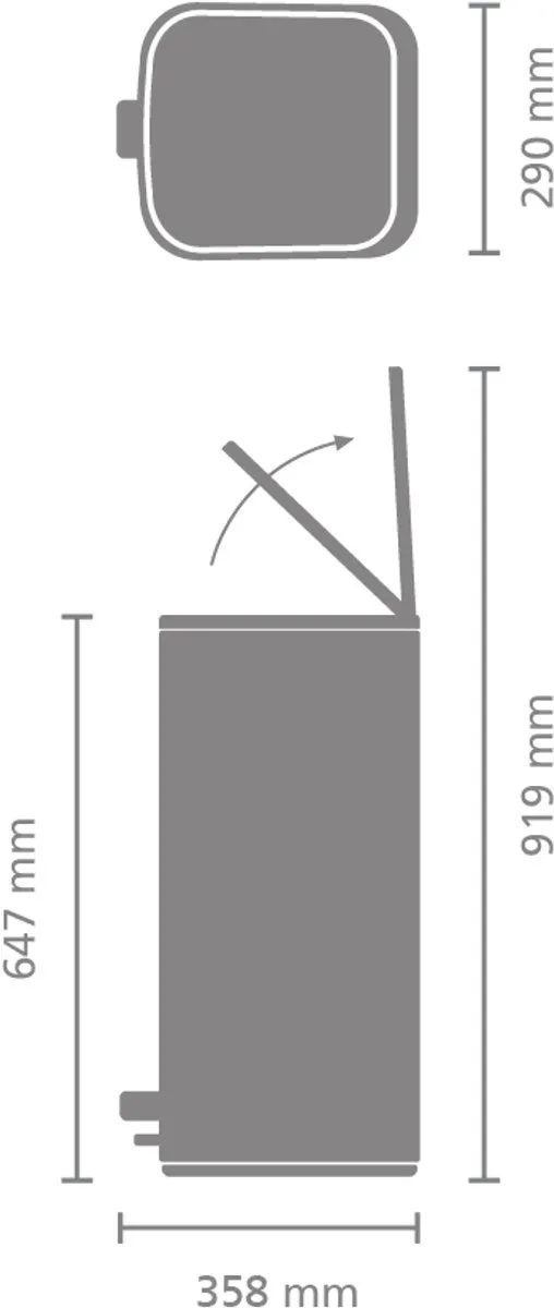 Brabantia Bo Pedaalemmer 30L - Wit
