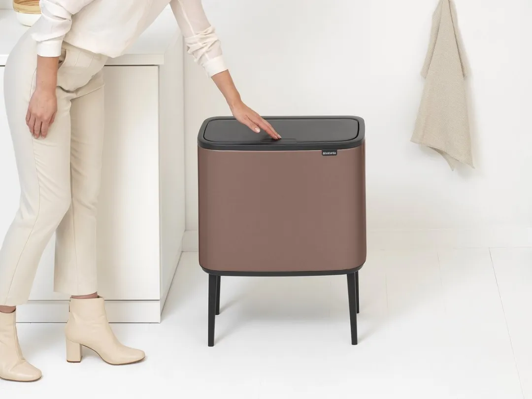 Brabantia Bo Touch Bin Prullenbak - 11 + 23 liter - Afvalscheiding - Satin Taupe