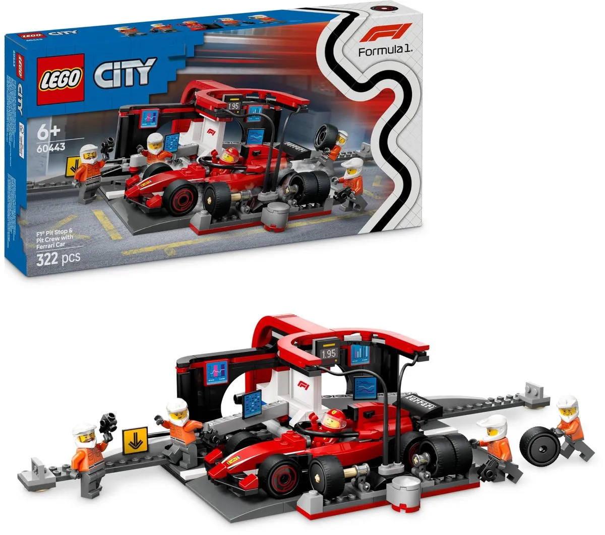 LEGO City F1 Pitstop 60443 - 5 Minifiguren - 322 Stukken