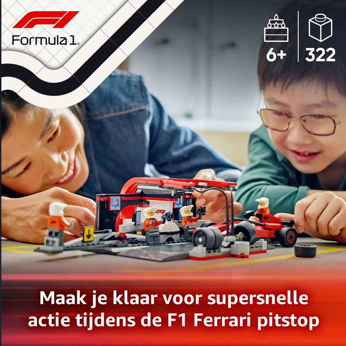 LEGO City F1 Pitstop 60443 - 5 Minifiguren - 322 Stukken