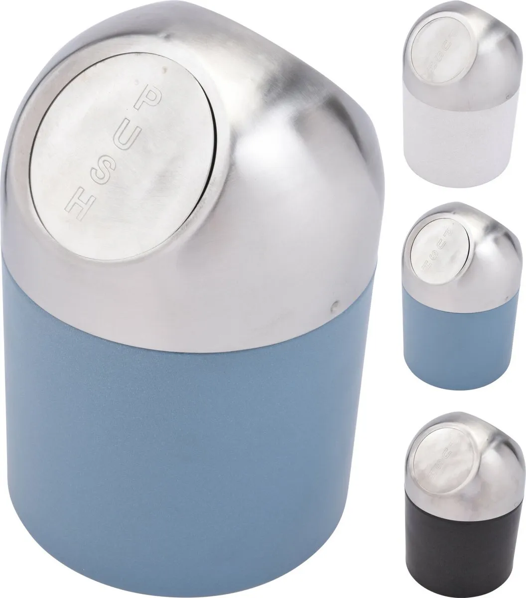 Excellent Houseware Mini Prullenbak Zwart - 1.3L