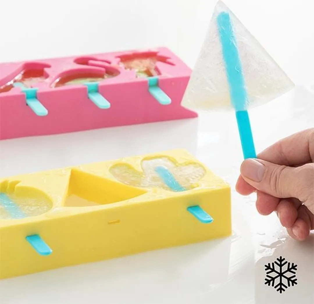 Excellent Houseware IJsLollymaker Exotische Vormen - 3 Vormen Roze
