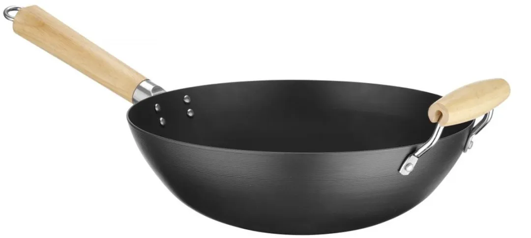 HENDI Carbonstalen Wok 32cm - Inductiegeschikt - RVS - afbeelding 6 van 6