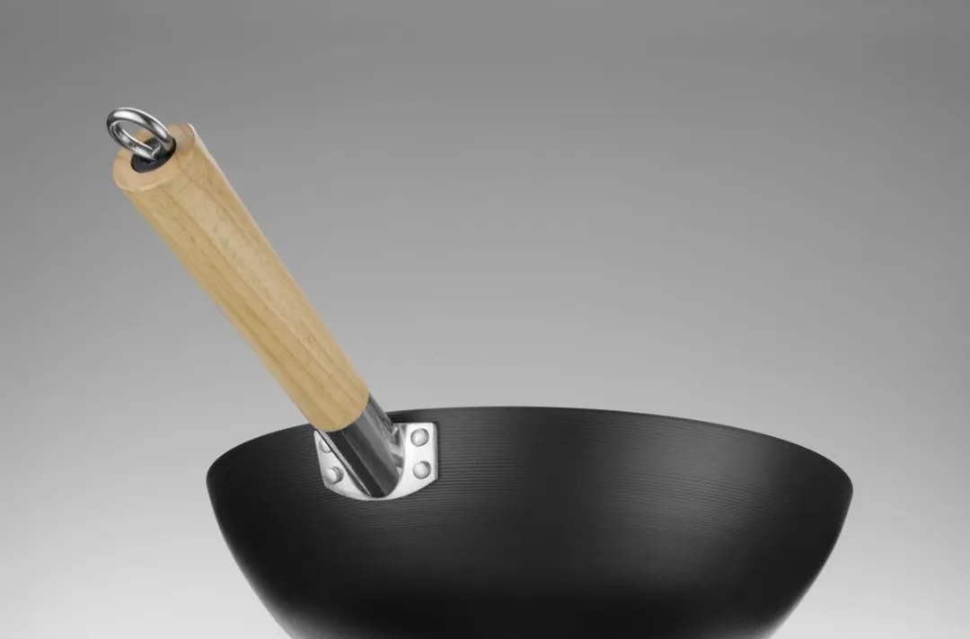 HENDI Carbonstalen Wok 32cm - Inductiegeschikt - RVS