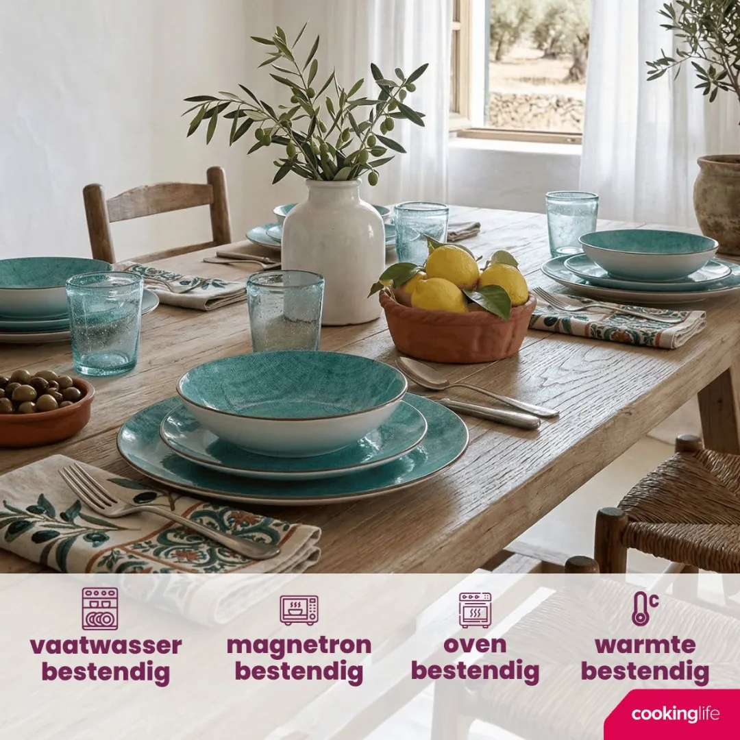 Cookinglife Tela Groen Serviesset 12-delig - 4 Personen