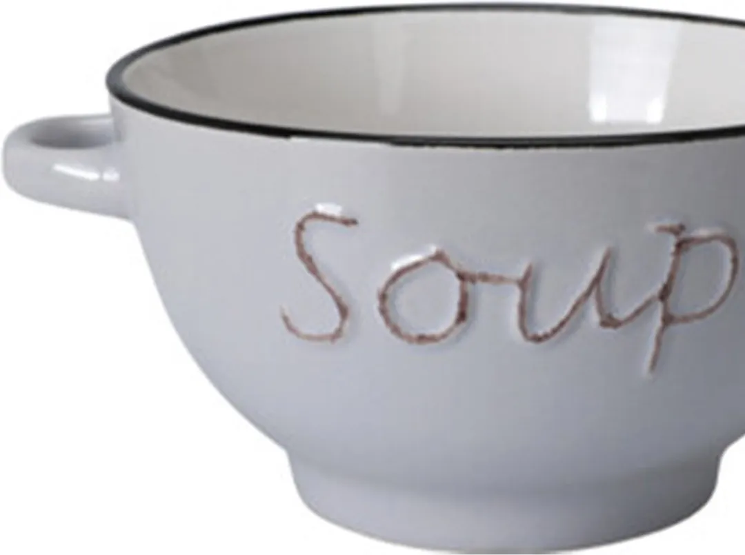 Excellent Houseware Soepkommen Gres 13.5cm - 2 Stuks - Ivoorwit