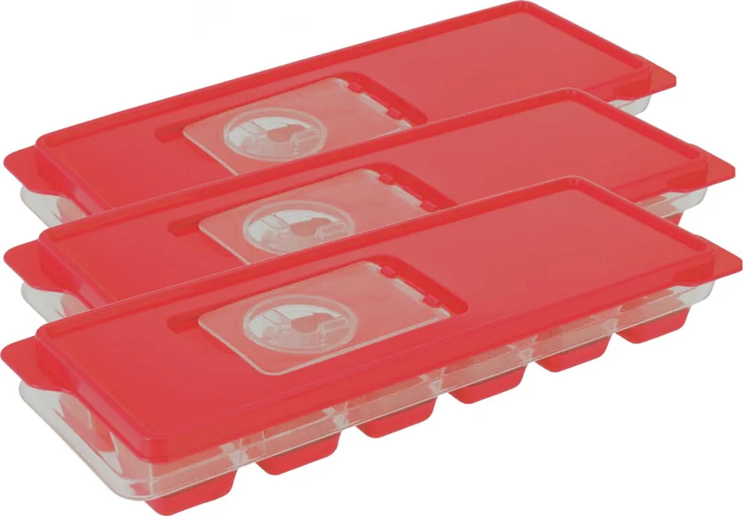 Excellent Houseware IJsklontjes 36 Stuks - 3x12 Vaks - Rood
