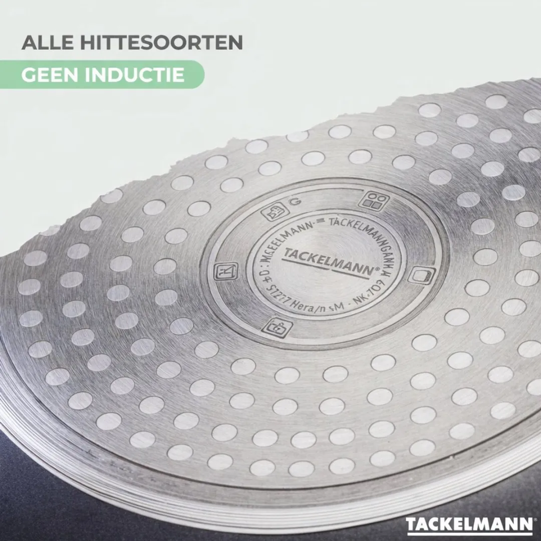 Fackelmann Brandao Set RVS Pannen & Kookpotten 20/24/16/18/20cm - 5-delig keukengerei - Zwart/Groen