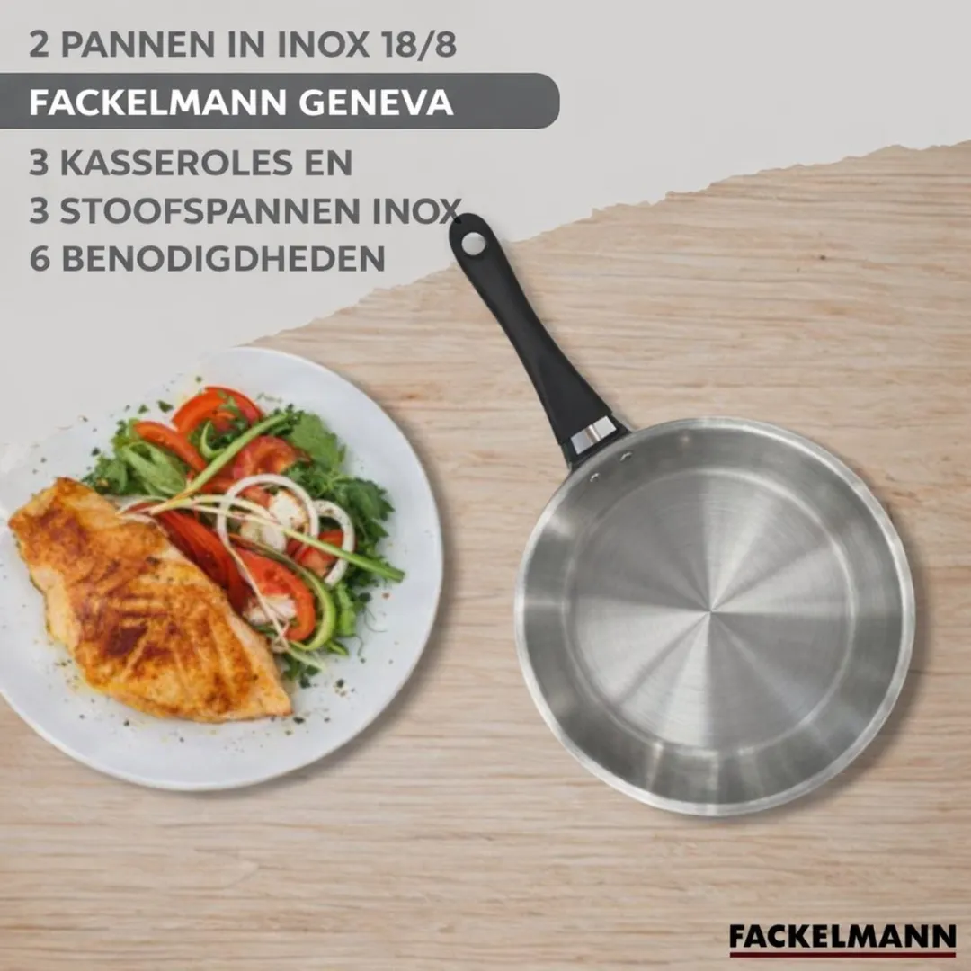 Fackelmann 9359850 Roestvrijstalen Pannen Set