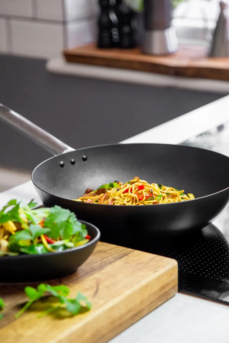 Masterclass KitchenCraft Professionele Wok 30cm - 4L - RVS