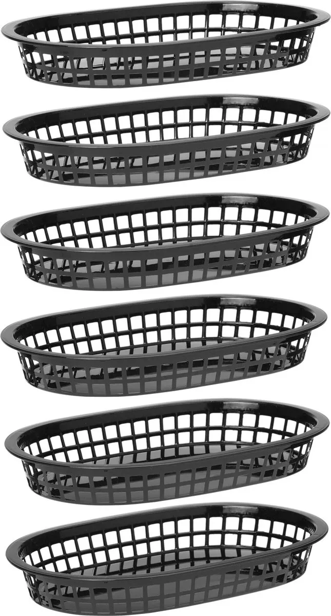 HENDI 426890 Serveermanden Fastfood - 6 Stuks - 275x175x38mm - Zwart