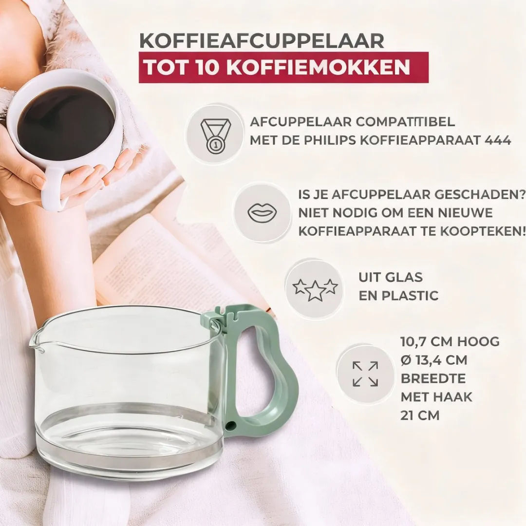 Fackelmann Koffiekan 2060850 - 1000ml - Glas/Plastic - Transparant - afbeelding 3 van 6