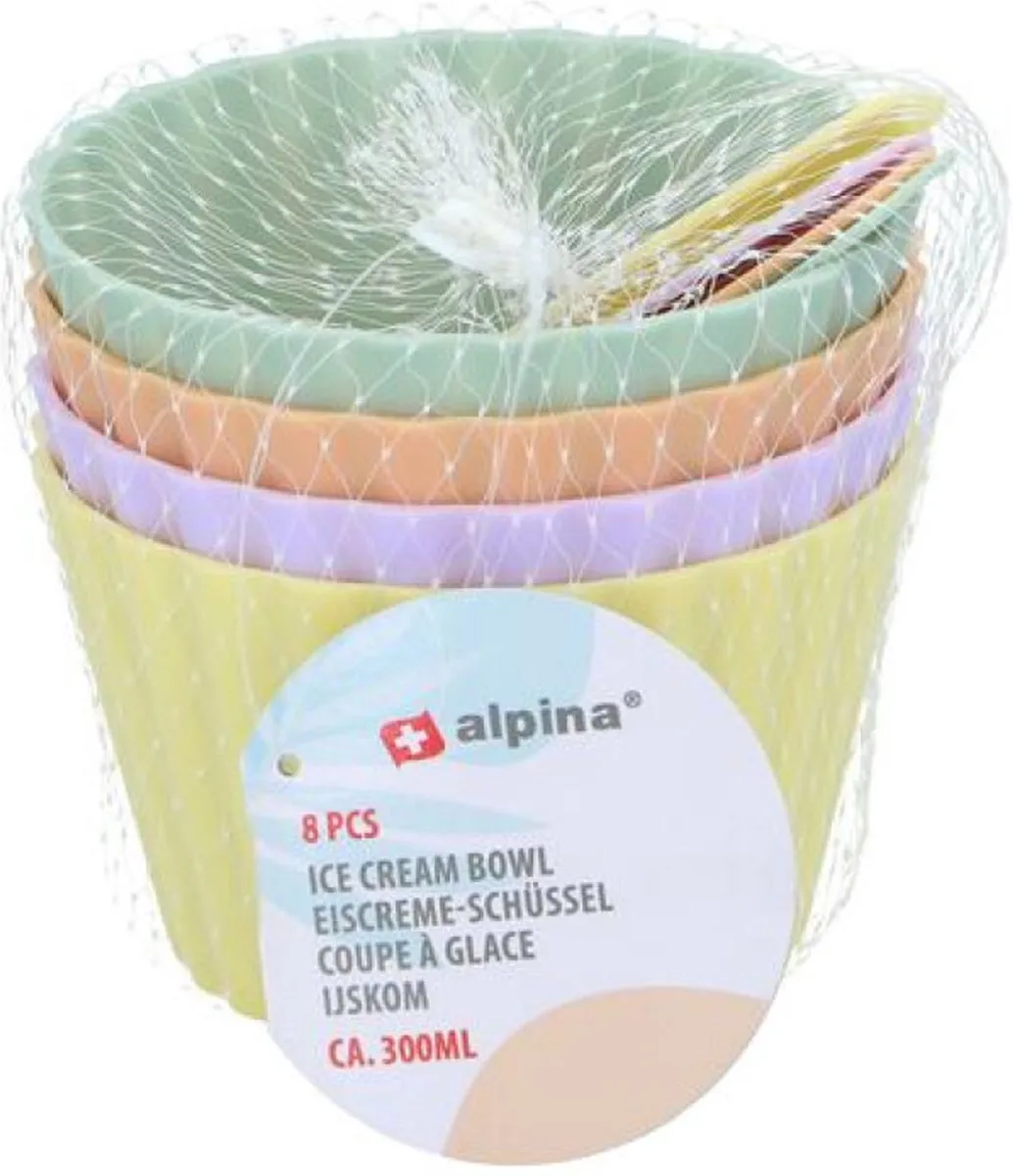 Alpina Dessertbakjes 12 Stuks - 11x7cm - Multi Pastel