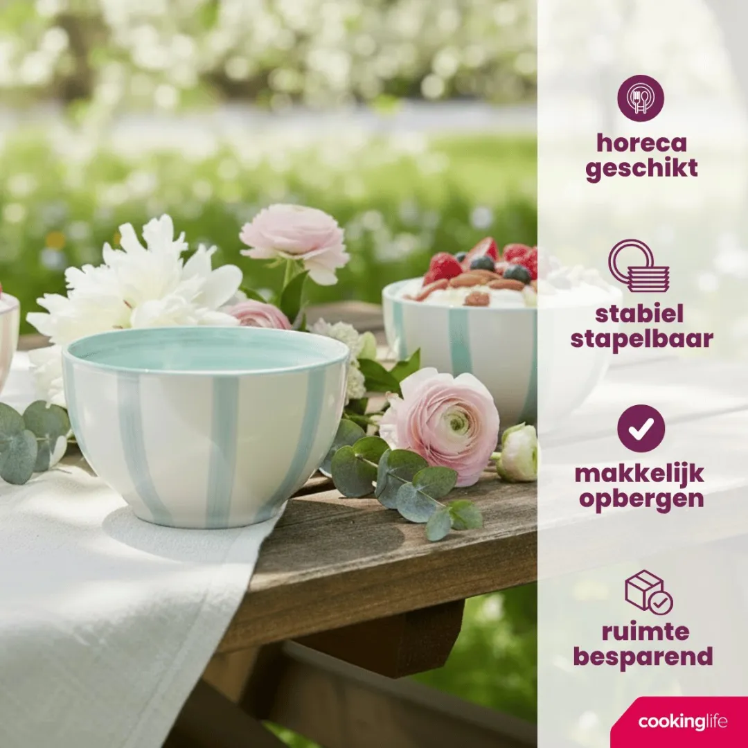 Cookinglife Soepkommen Spring Vibes - 6-delig Ø14cm - Aardewerk Pastel