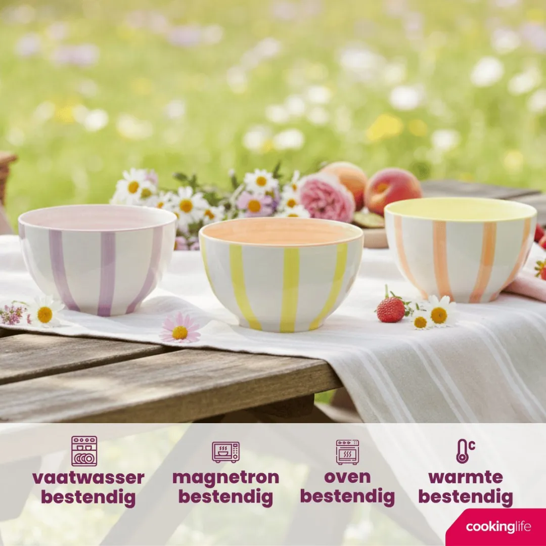 Cookinglife Soepkommen Spring Vibes - 6-delig Ø14cm - Aardewerk Pastel