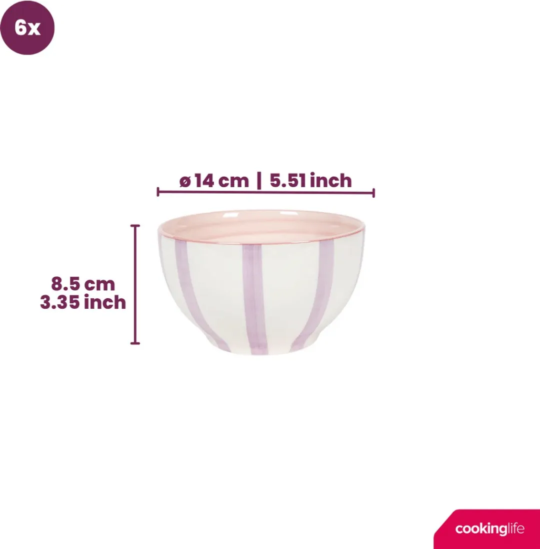 Cookinglife Soepkommen Spring Vibes - 6-delig Ø14cm - Aardewerk Pastel