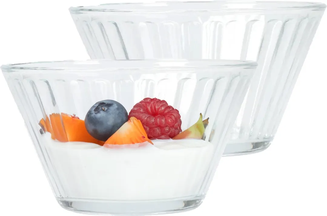 Excellent Houseware Kommetjes 12x - 300ml - Glas - Relief - afbeelding 6 van 6