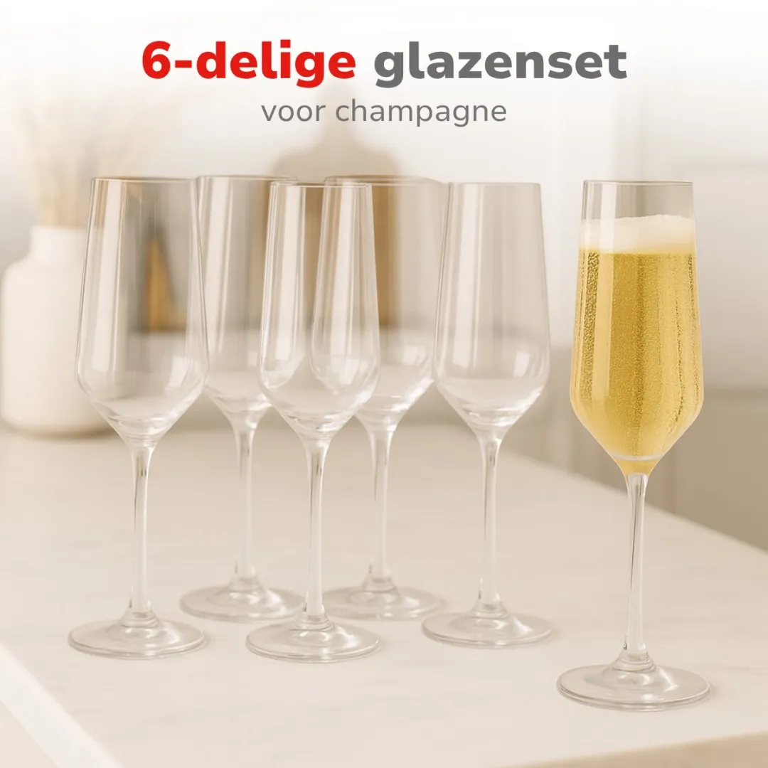 Alpina Champagneglazen Flûte 220ml - 6 Stuks - afbeelding 6 van 6