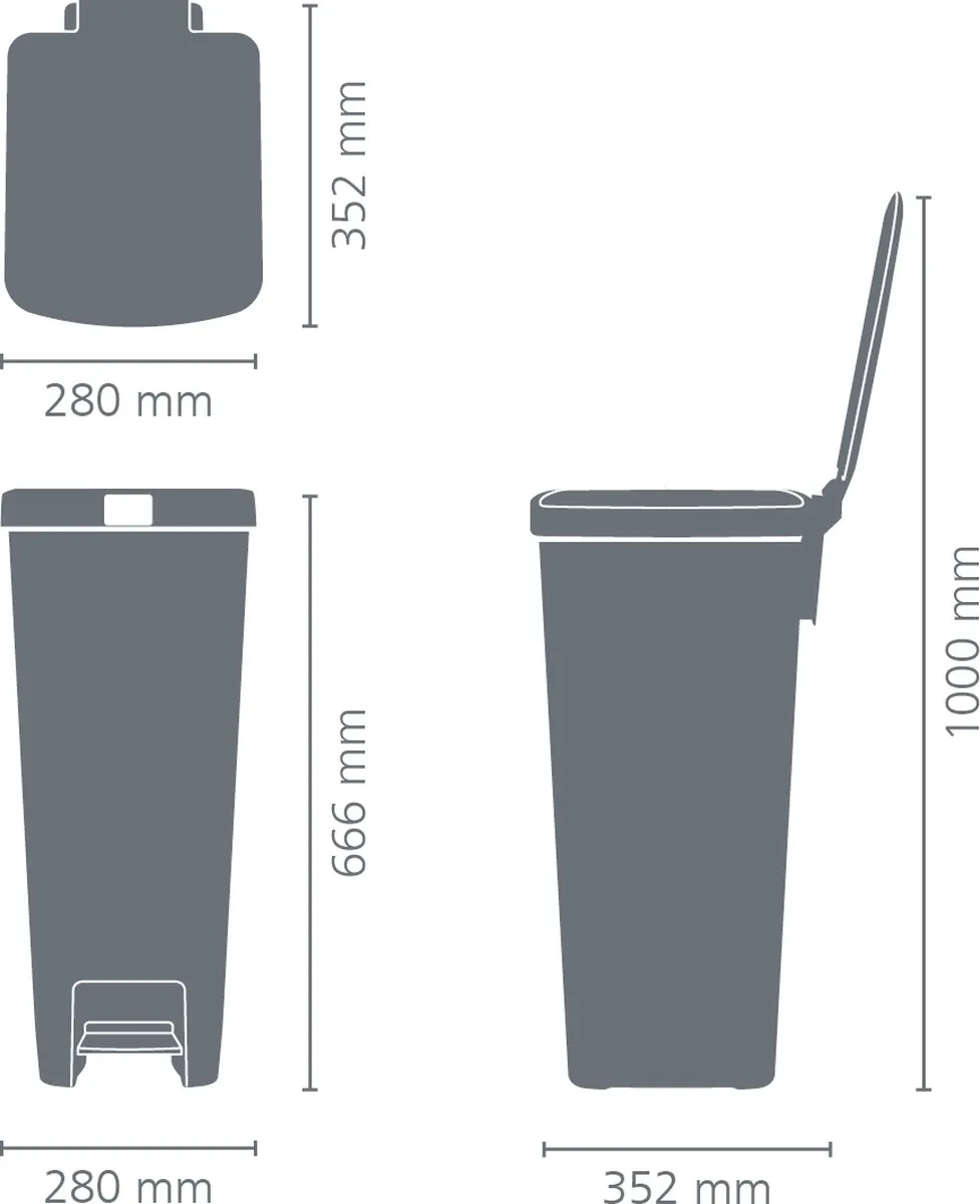 Brabantia StepUp Pedaalemmer 40L - Light Grey
