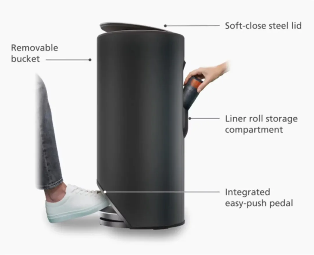 Joseph Joseph Arc 30L Prullenbak - Carbon Zwart