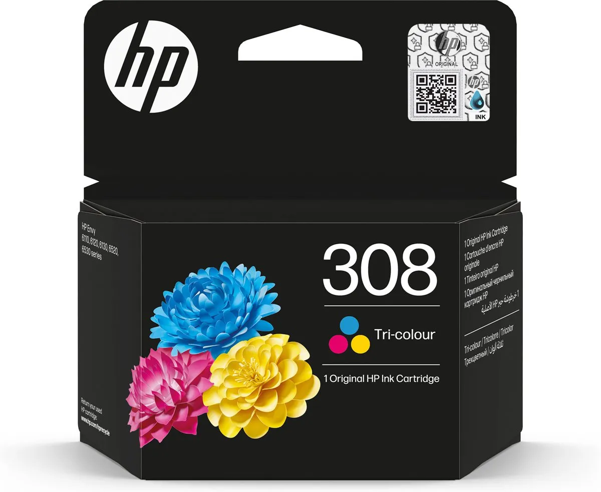 HP 308 Driekleureninktcartridge Cyaan/Magenta/Geel