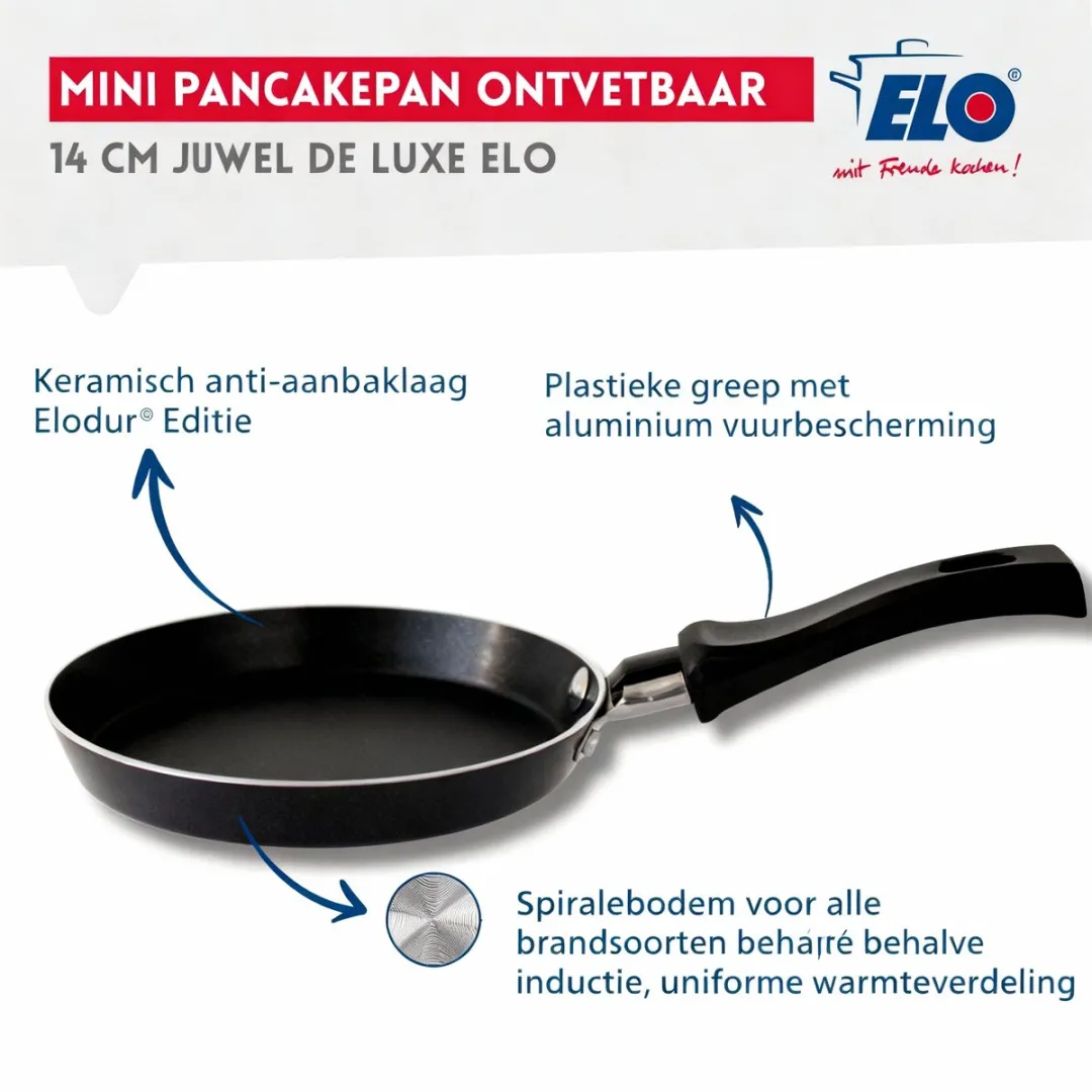 Fackelmann Elo Mini Pannenkoekenpan 14cm Keramisch - Zwart