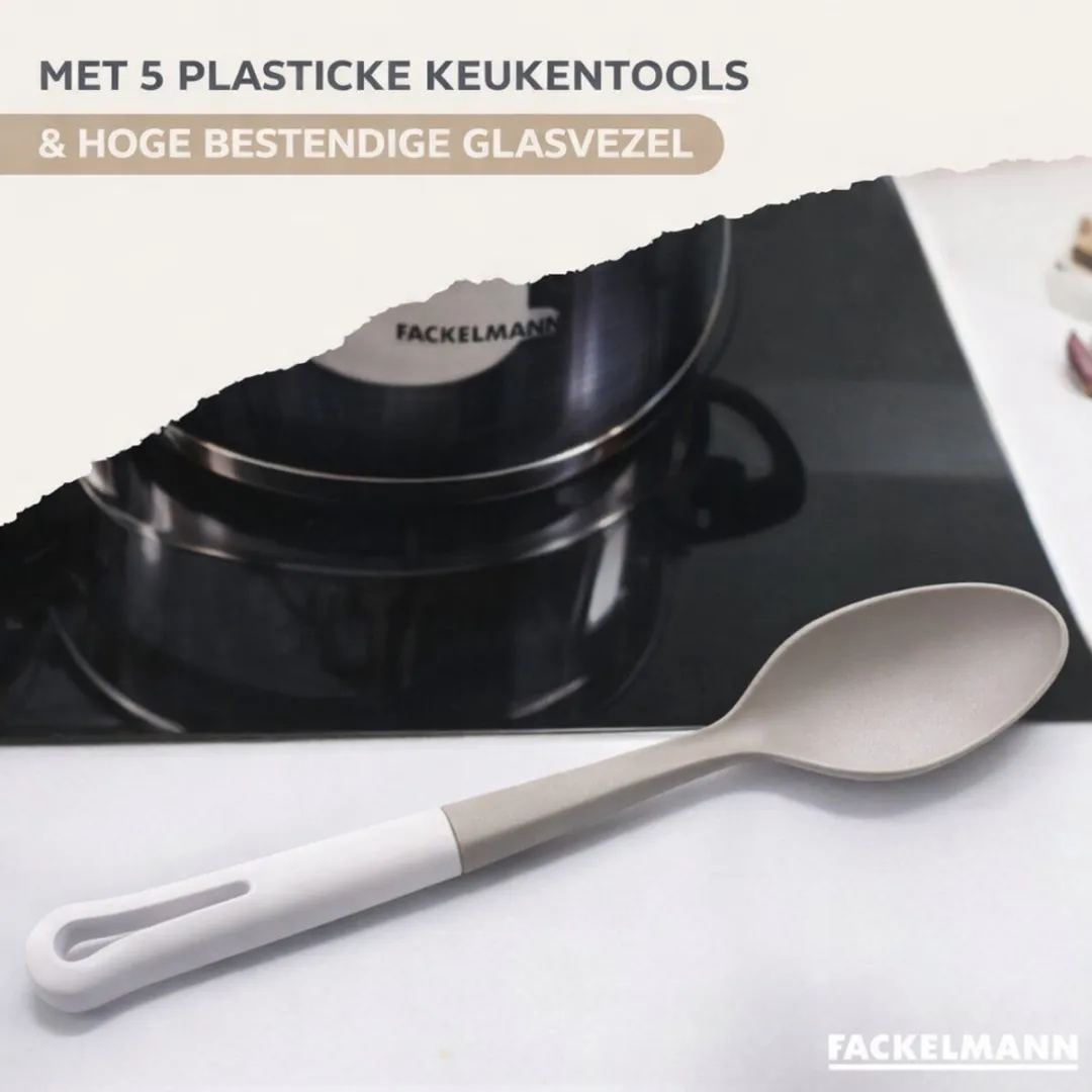 Fackelmann 9222050B88 RVS Pannen & Kookpottenset 24/28/30cm & 16/18/20cm - 3+3 Stuks - Zwart/Groen
